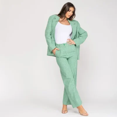 Conjunto pantalón Vichy color verde