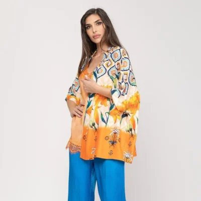 Kimono corto estampado Caribe