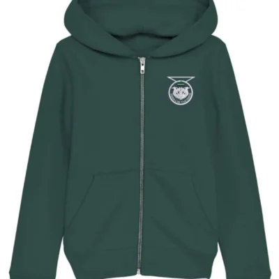 Sudadera capucha cuello alto verde