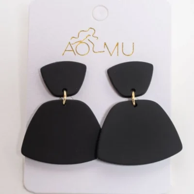 Pendientes Colgantes de Arcilla Negros