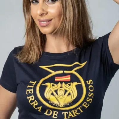 Camiseta unisex negro dorado maga corta