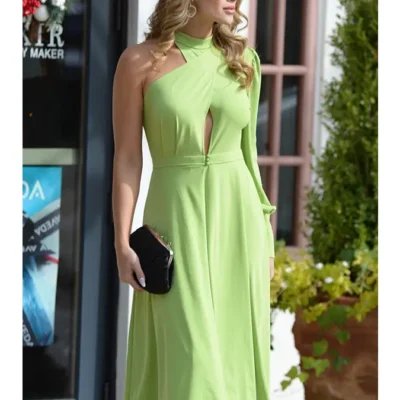 Vestido punto hombro descubierto