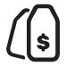 Un icono de etiquetas con el símbolo del dólar