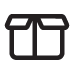 Icono de una caja como envase para enviar ropa u otros