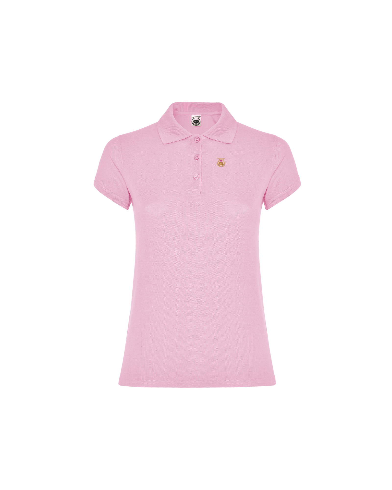 Polo Mujer Algodón | Diseño Único de Tartessos. Chica posando con un polo manga corta rosa pálido.